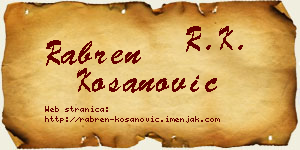Rabren Kosanović vizit kartica